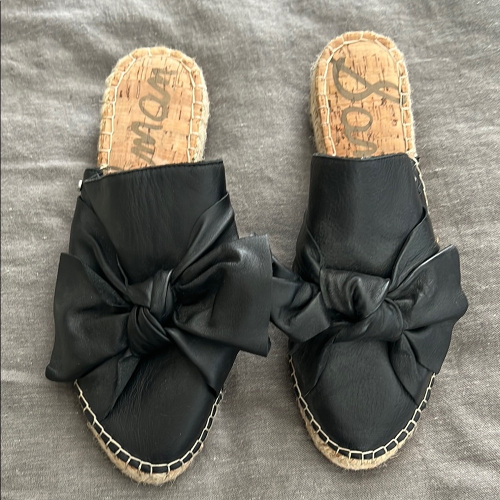 Sam Edelman Black Espadrille Bow Sandals
